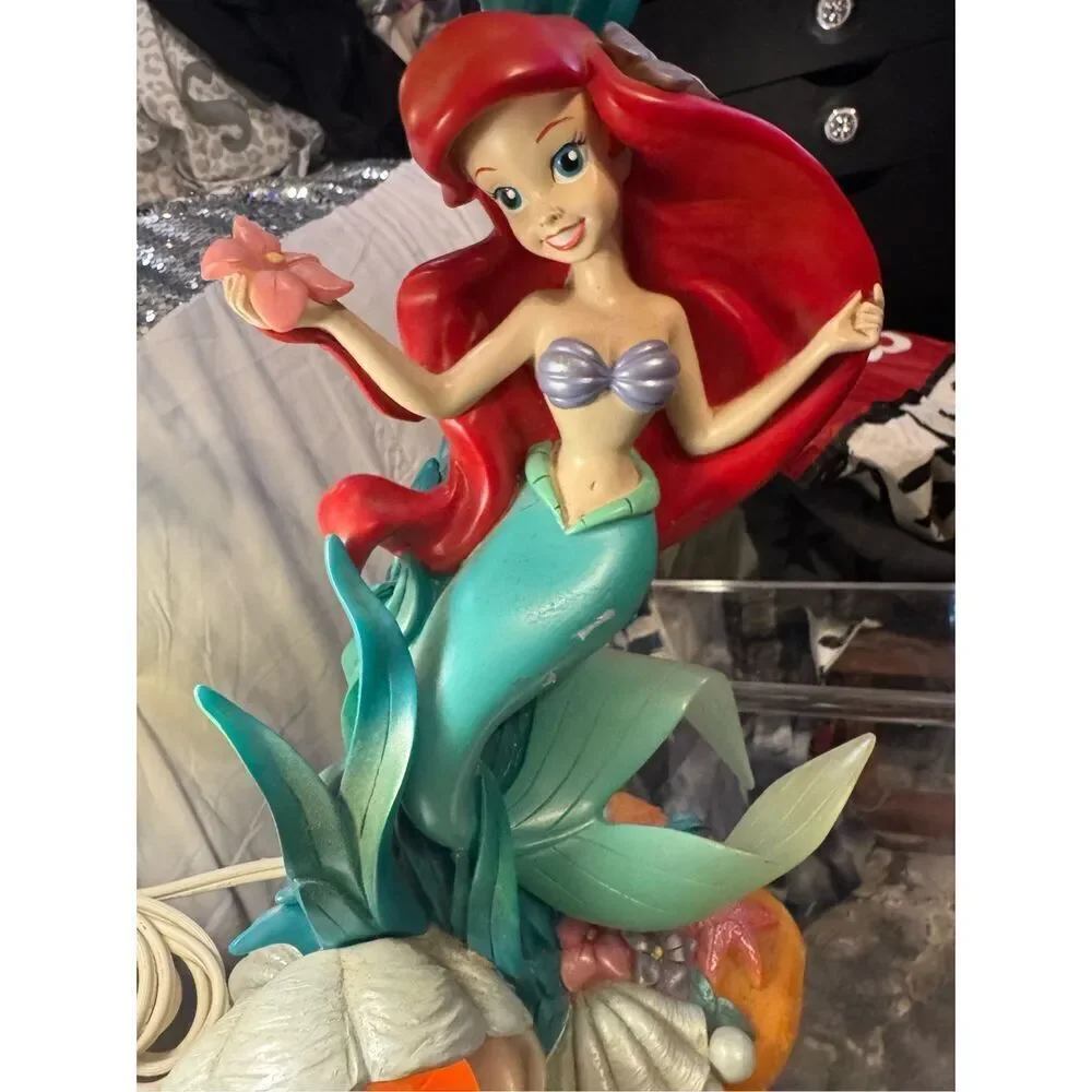 Vintage 2004 Disney Little Mermaid Ariel Seaflower Serenade Lamp W/ Night-light